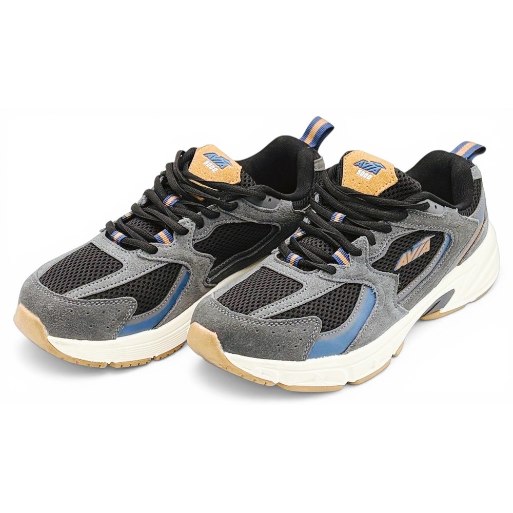 Avia 5000 Men's Size 8 Gray Black Chunky Dad Running Athletic Sneakers Shoe Pair